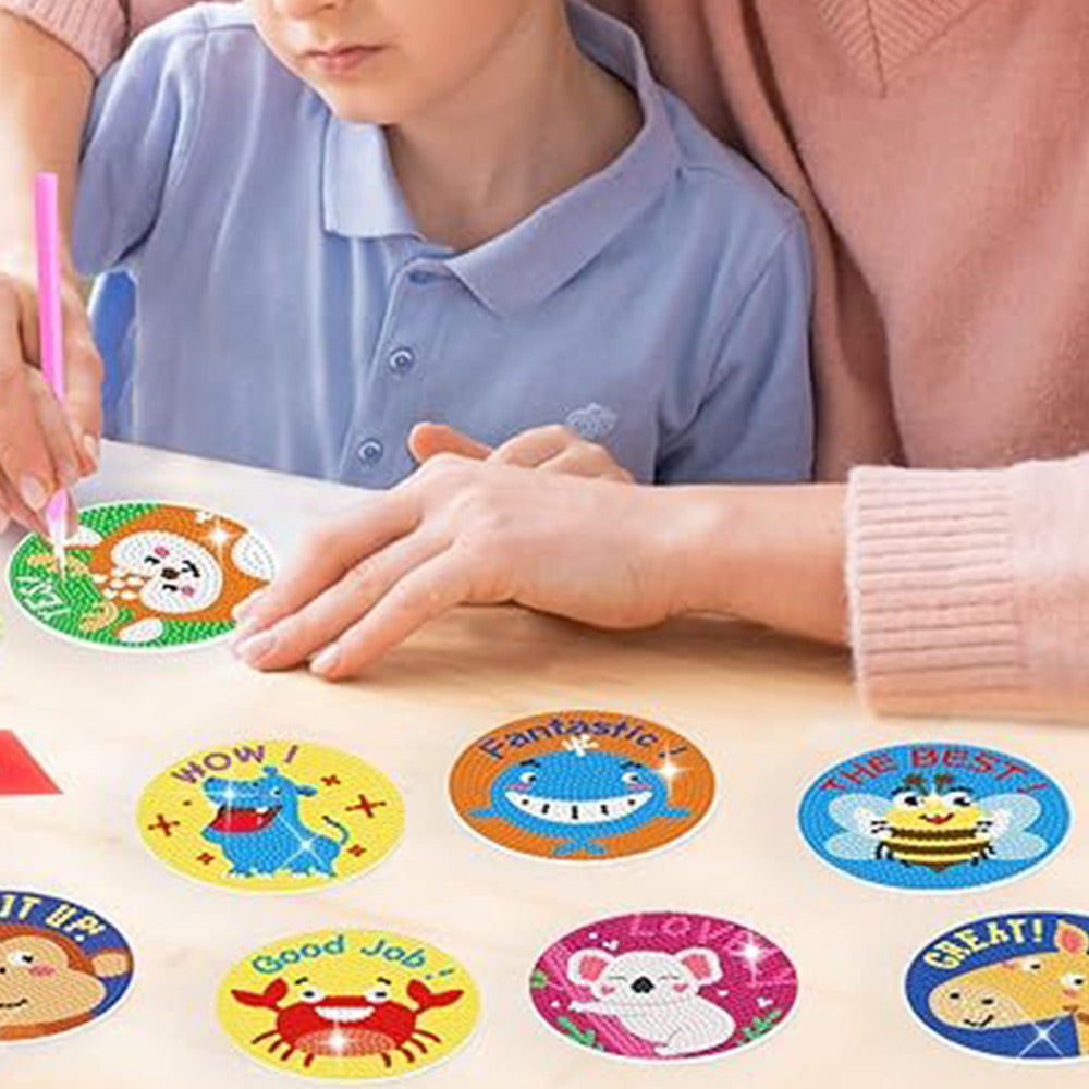 Cartoon Dieren Diamond Painting Onderzetters 8 Stuks