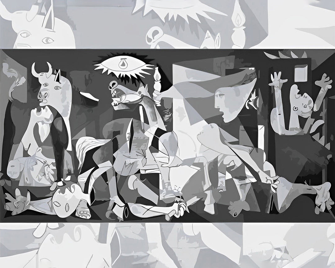 Zwart-witte Abstracte Kunst Diamond Painting