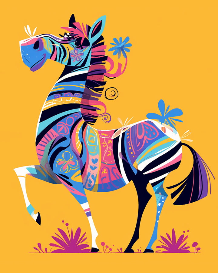 Abstract Gekleurde Zebra Diamond Painting