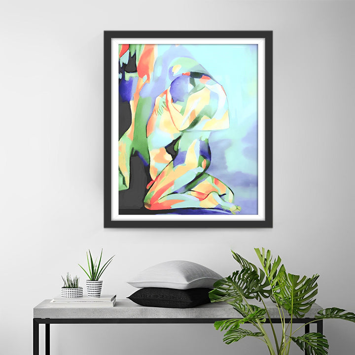 Abstract Knuffelend Stel Diamond Painting