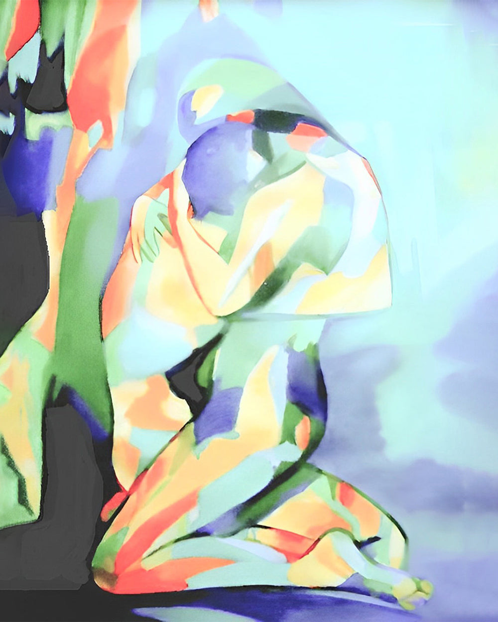 Abstract Knuffelend Stel Diamond Painting