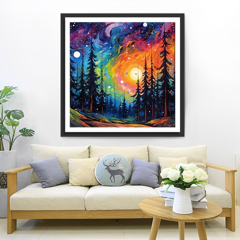 Abstract Nachtbos Diamond Painting