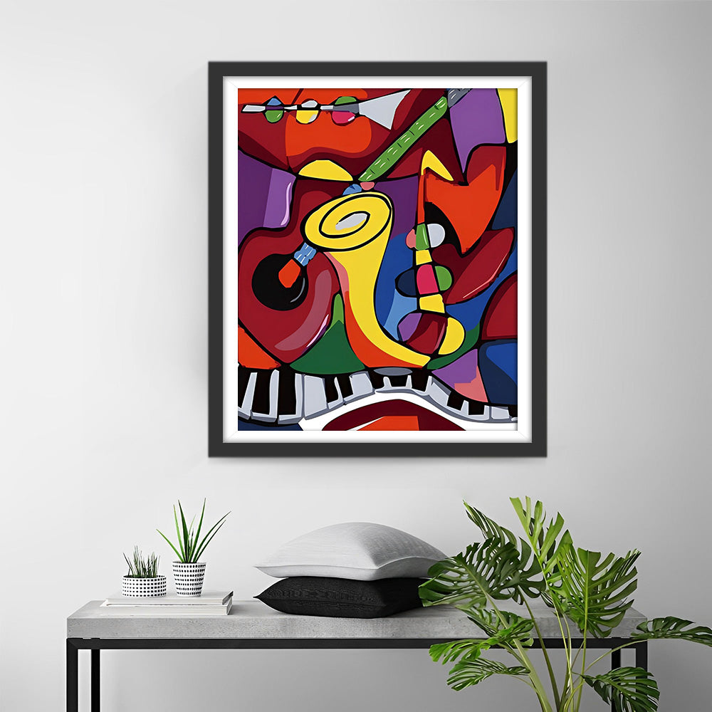 Abstracte Muziekinstrumenten Diamond Painting