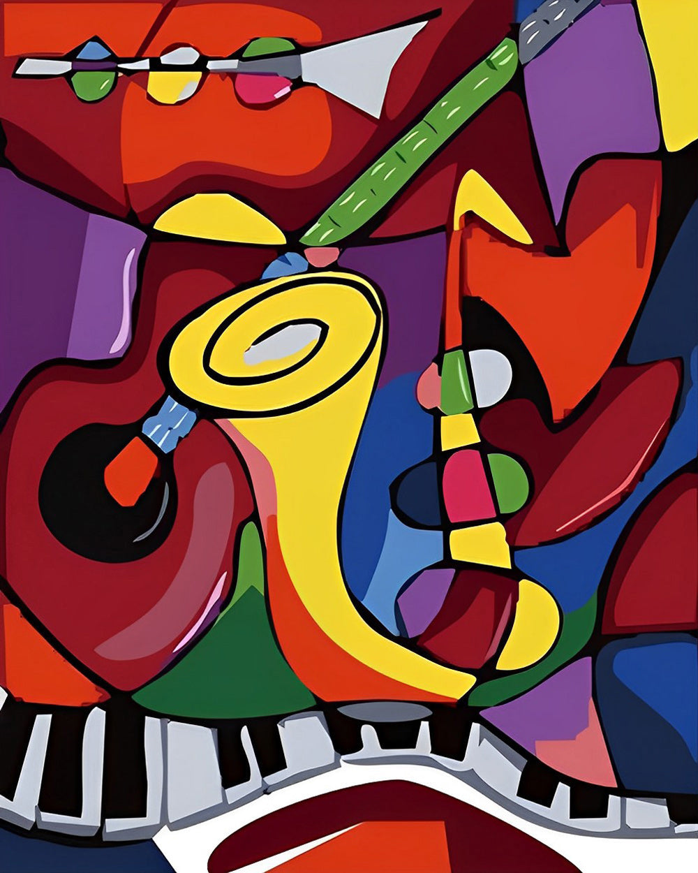Abstracte Muziekinstrumenten Diamond Painting