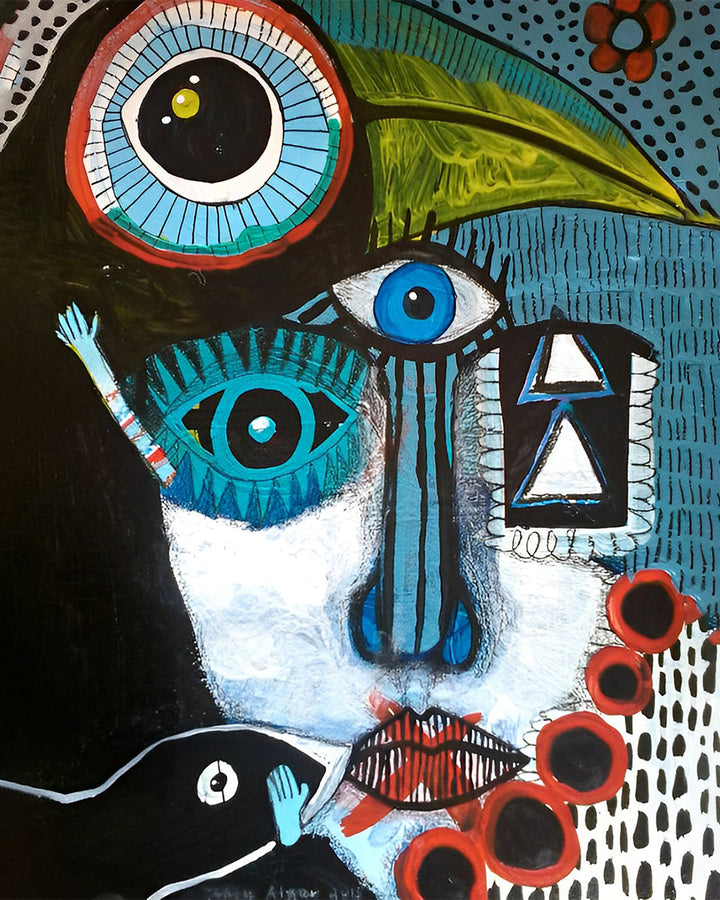 Abstracte Vrouw en Toekan Diamond Painting