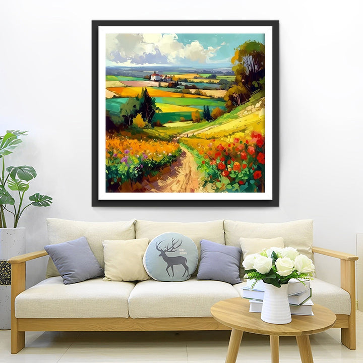 Akkerland in de Lente Diamond Painting