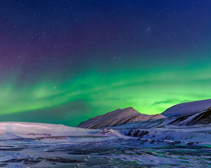 Bergen onder de Groene Aurora Diamond Painting