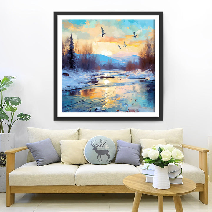 Besneeuwd Meer Diamond Painting