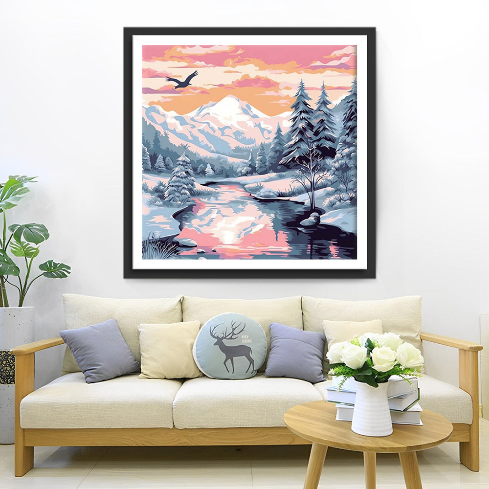 Besneeuwde Bergen Diamond Painting