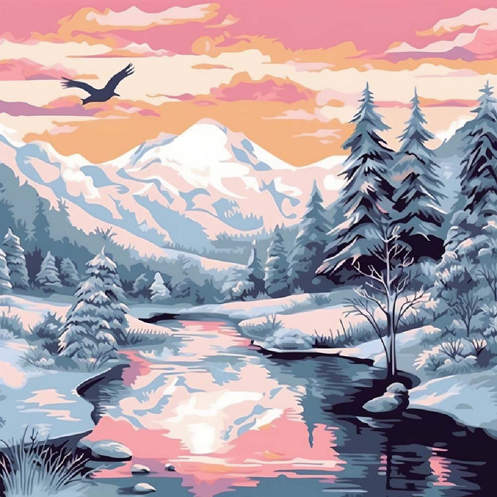 Besneeuwde Bergen Diamond Painting