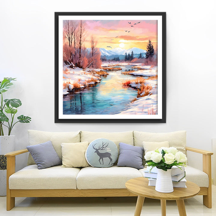 Besneeuwde Rivier Diamond Painting