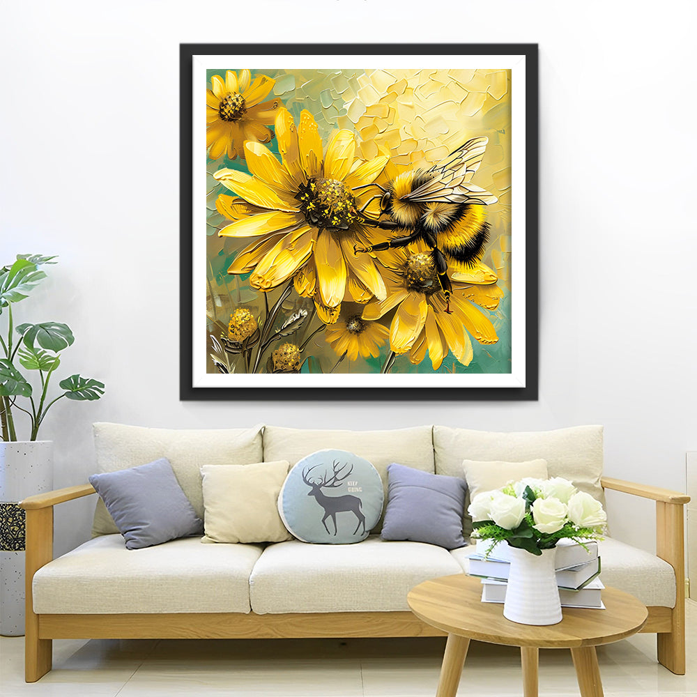 Bijtje dat Nectar Verzamelt Diamond Painting