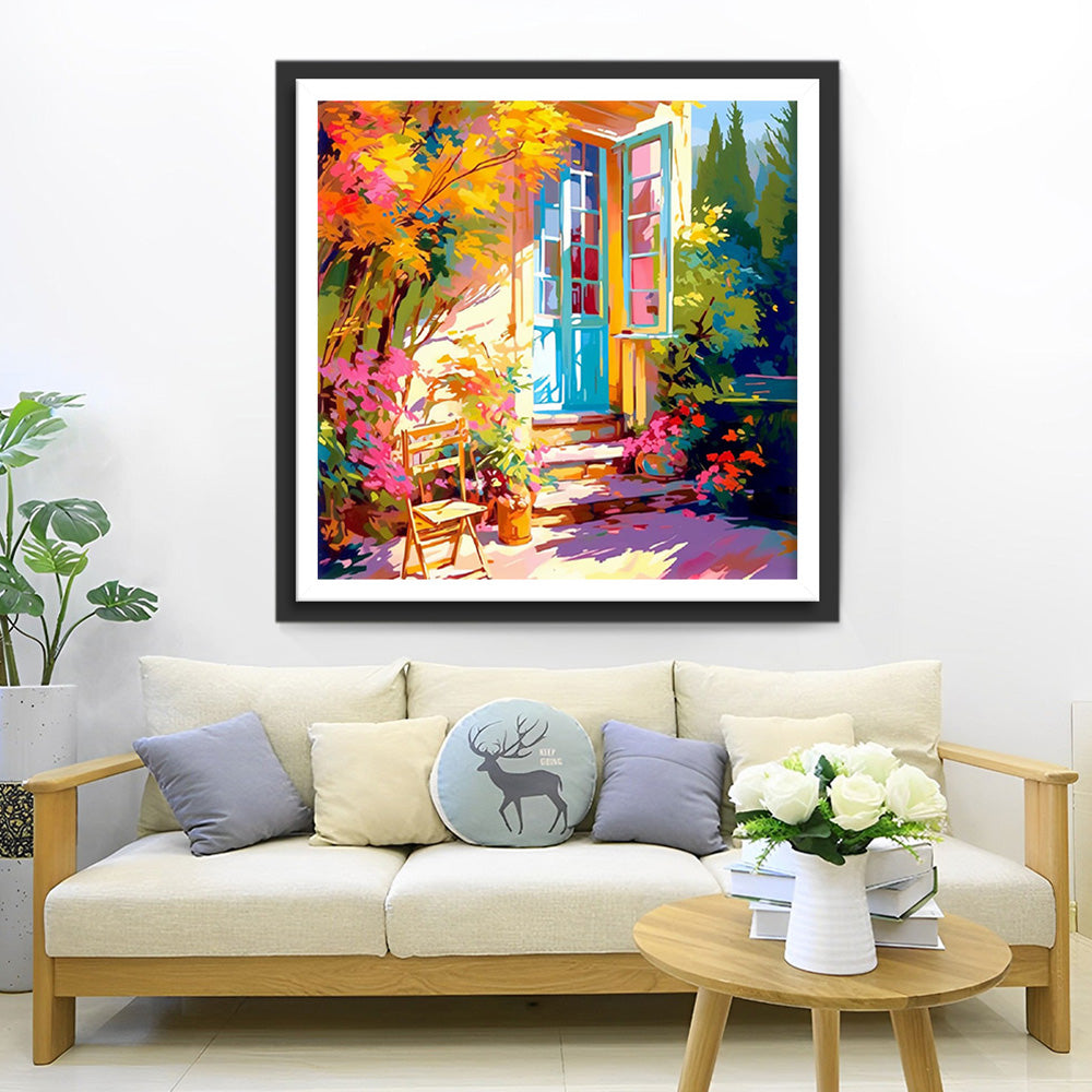 Binnenplaats onder de Zon Diamond Painting