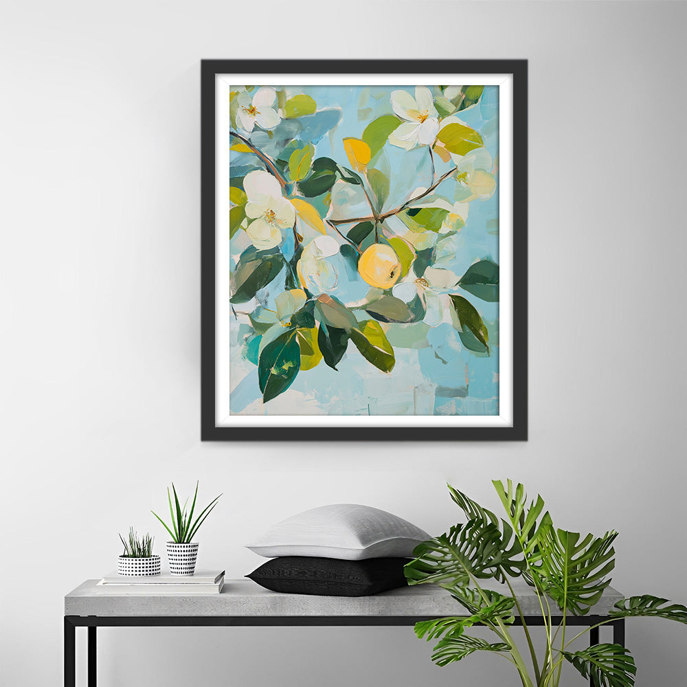 Bloeiende Loquatboom Diamond Painting