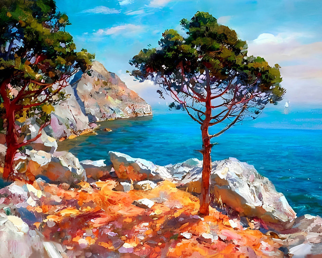 Bomen bij het Meer Diamond Painting