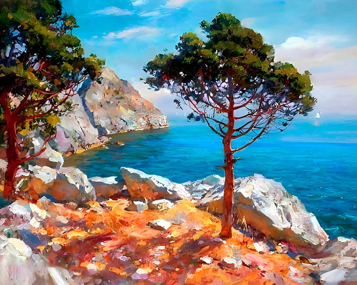 Bomen bij het Meer Diamond Painting