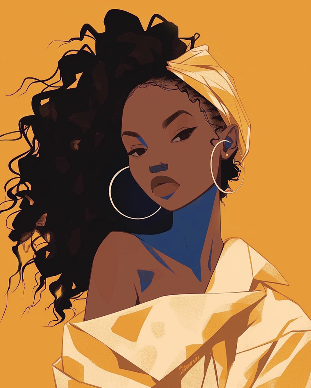 Cartoon Afrikaanse Vrouw Diamond Painting