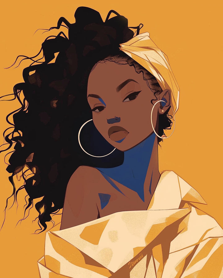 Cartoon Afrikaanse Vrouw Diamond Painting