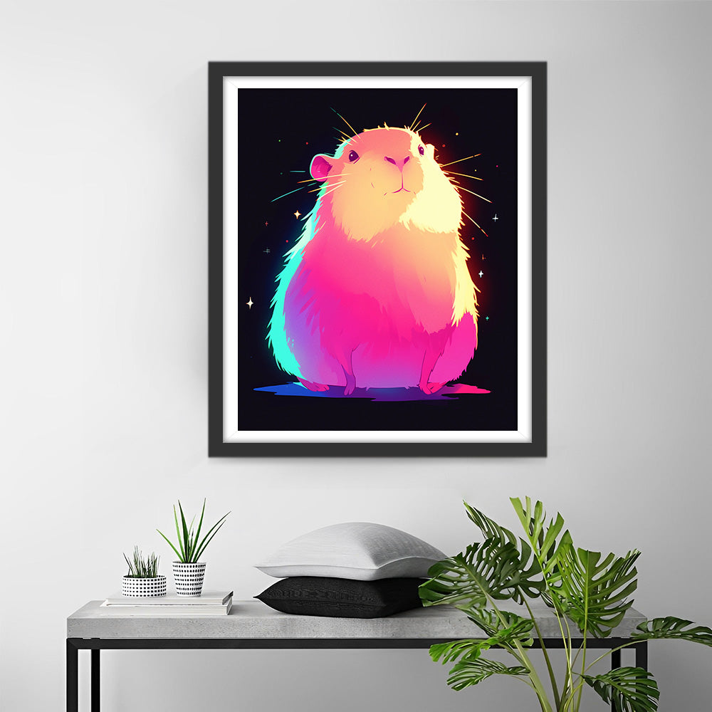 Cartoon Gloeiende Hamster Diamond Painting