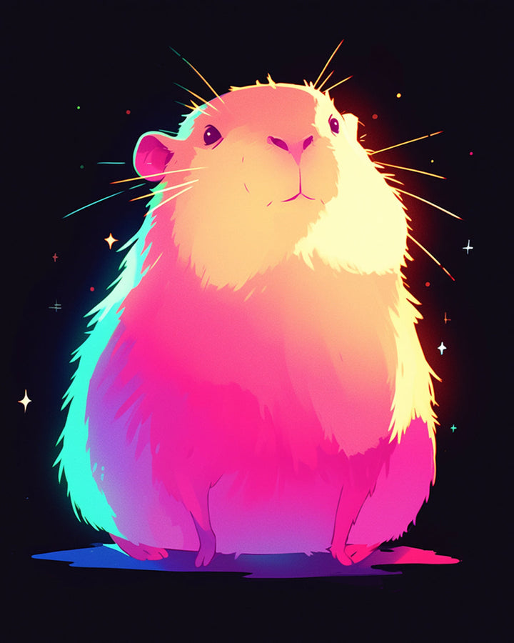 Cartoon Gloeiende Hamster Diamond Painting