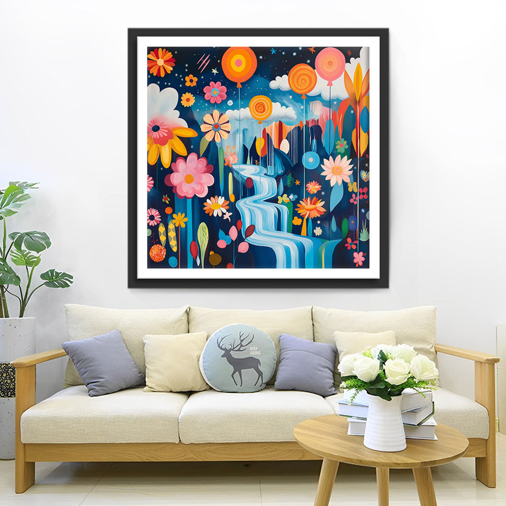 Cartoon Lente Bloemvallei Diamond Painting