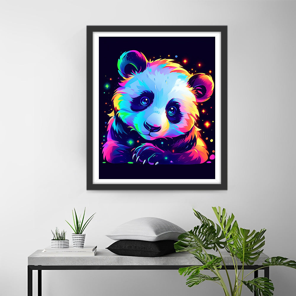 Cartoon Panda in het Donker Diamond Painting