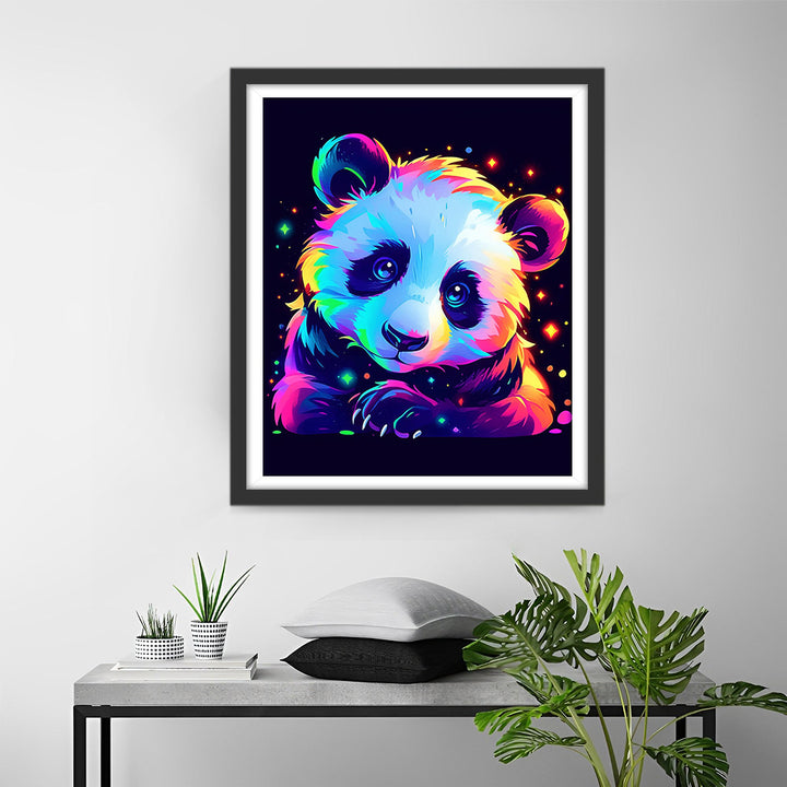 Cartoon Panda in het Donker Diamond Painting