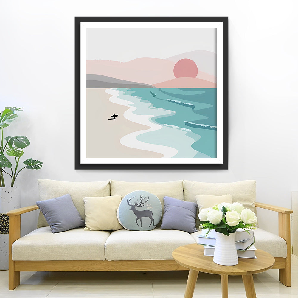 Cartoon Zee en Zon Diamond Painting