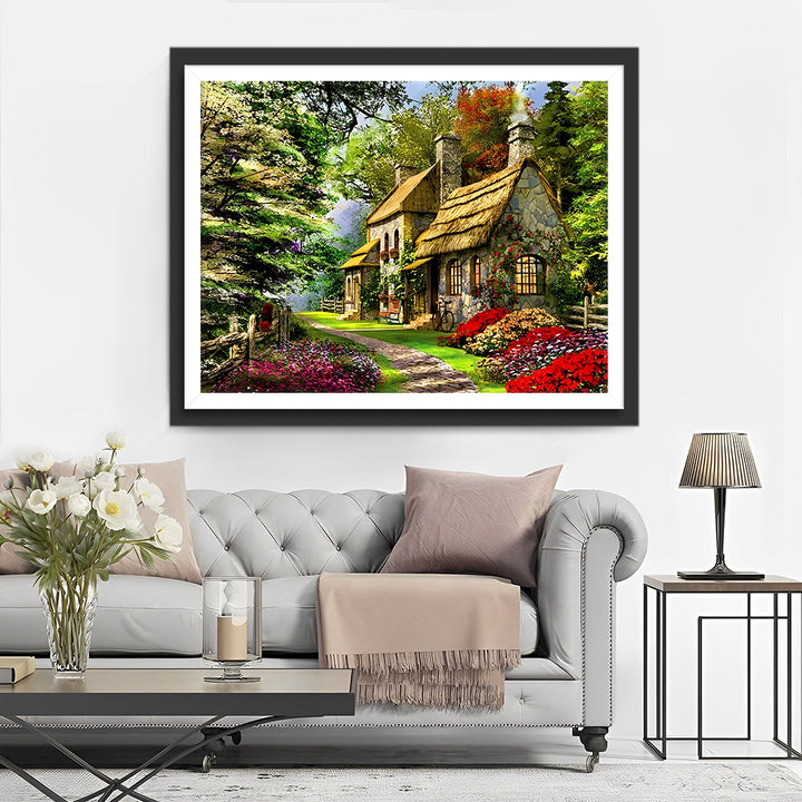 Chalet in het Bos Diamond Painting