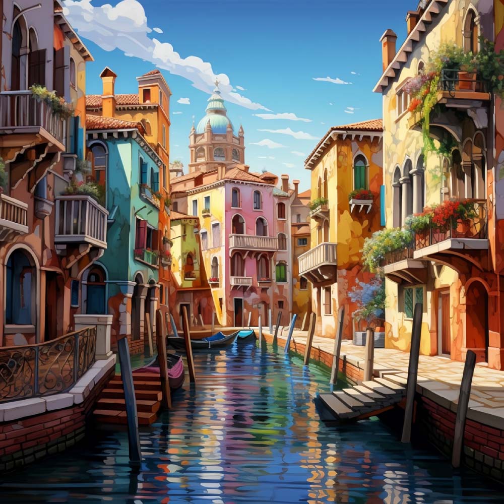 Charmante Europese Architectuur Diamond Painting