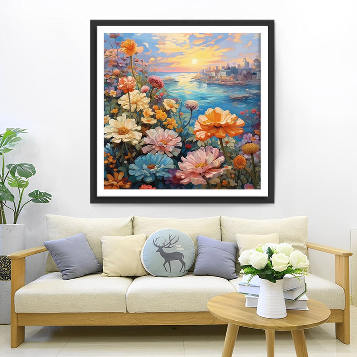 Chrysanten aan de Stadsrivier Diamond Painting