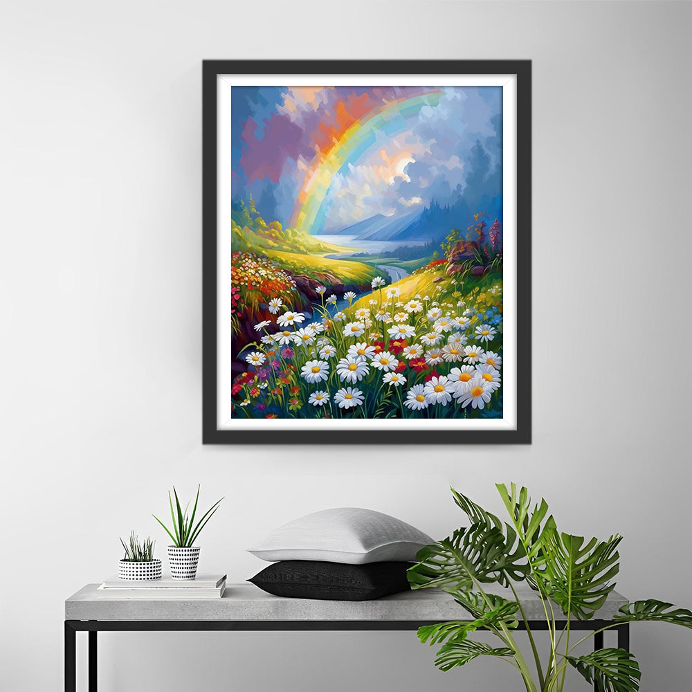 Chrysanten en Regenboog Diamond Painting