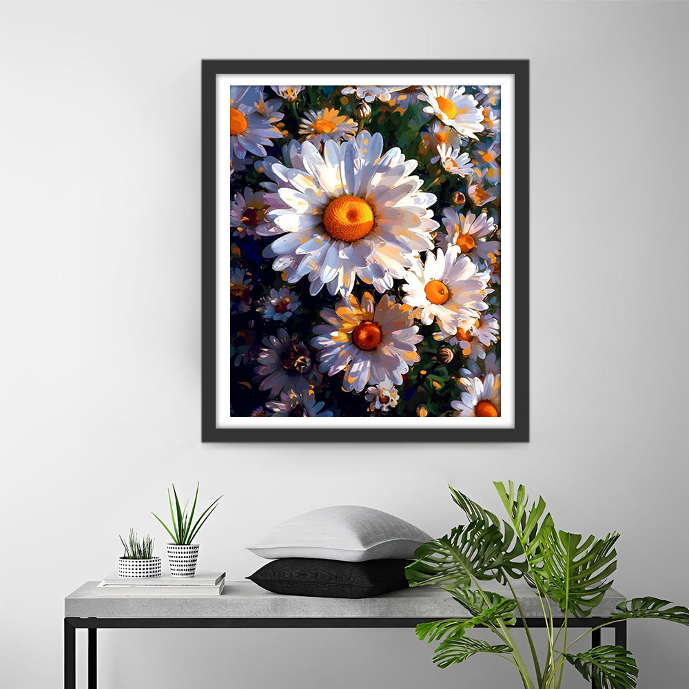 Chrysanten in Olieverfstijl Diamond Painting