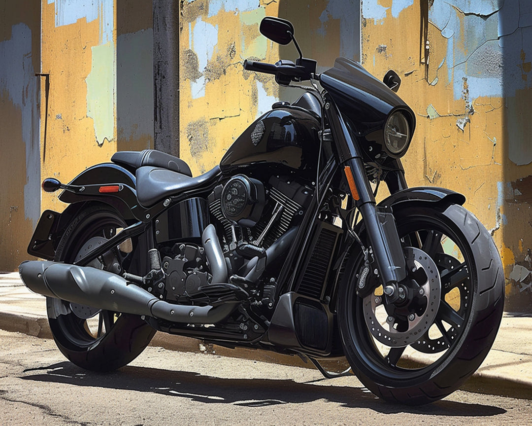 Cool en Stoer Motorscène Diamond Painting