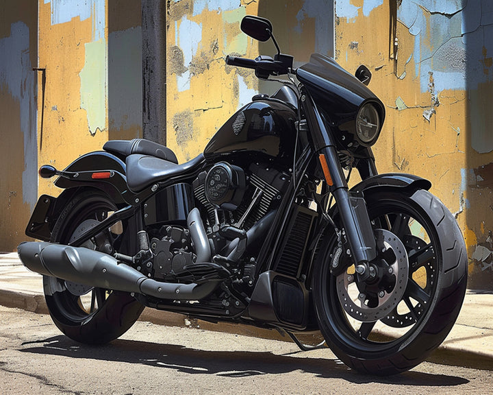 Cool en Stoer Motorscène Diamond Painting