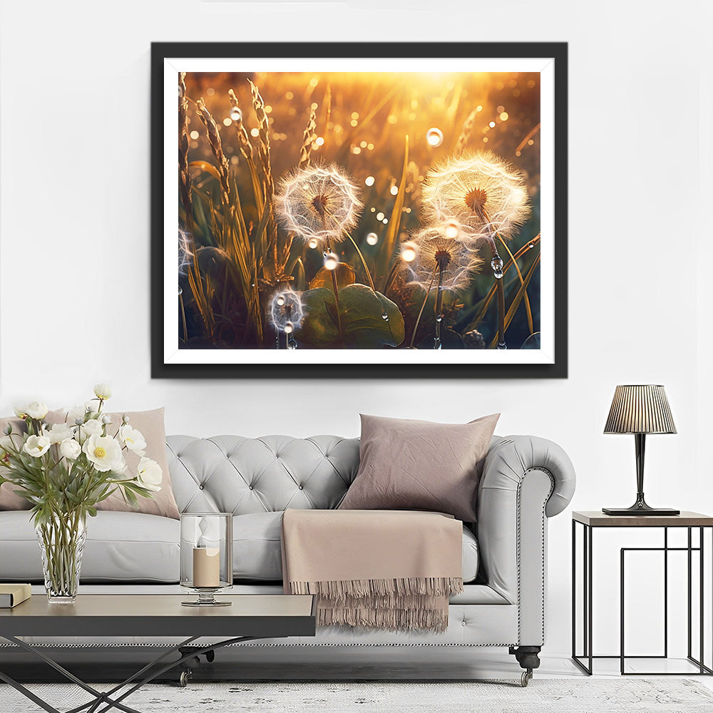 Dauw op de Paardenbloemen Diamond Painting