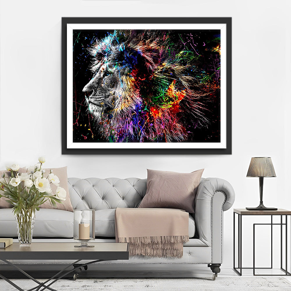 De Leeuwenkoning in het Donker Diamond Painting