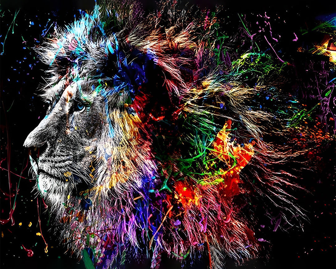 De Leeuwenkoning in het Donker Diamond Painting