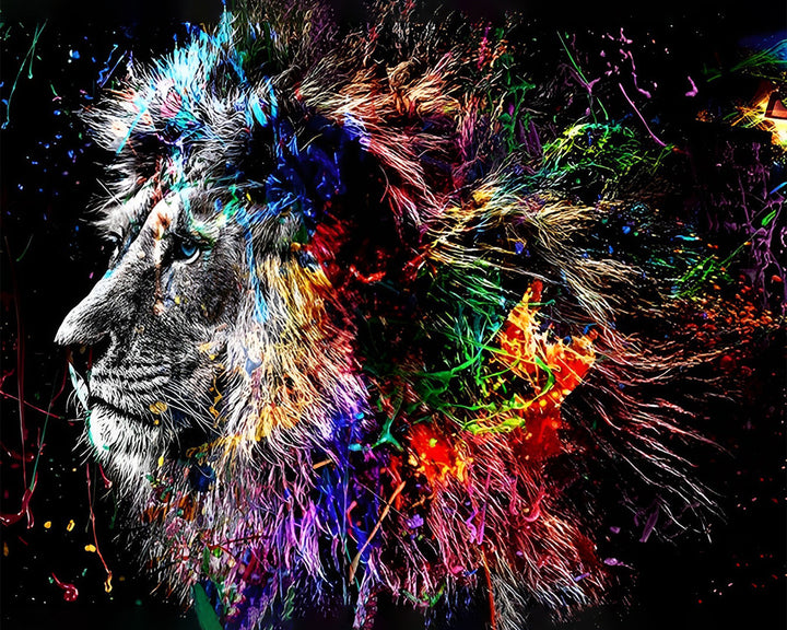 De Leeuwenkoning in het Donker Diamond Painting