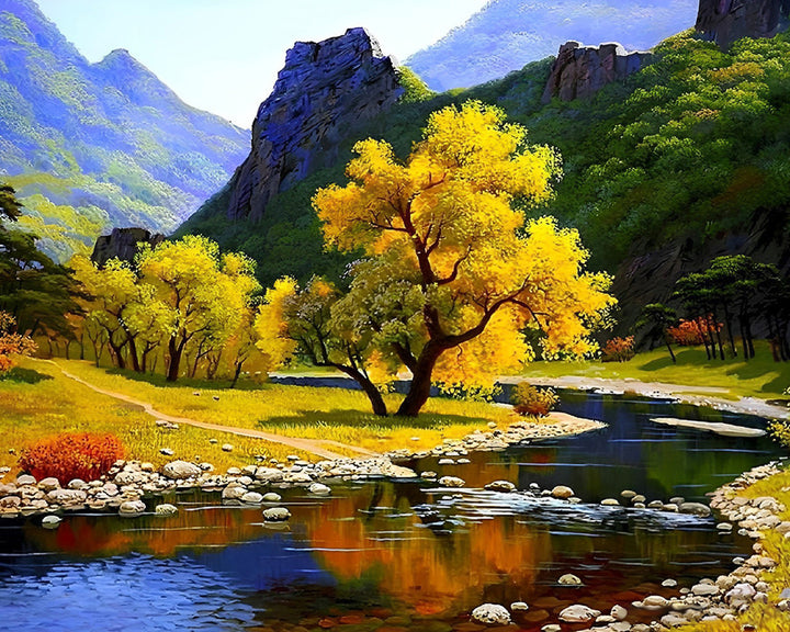 De Vallei in de Herfst Diamond Painting