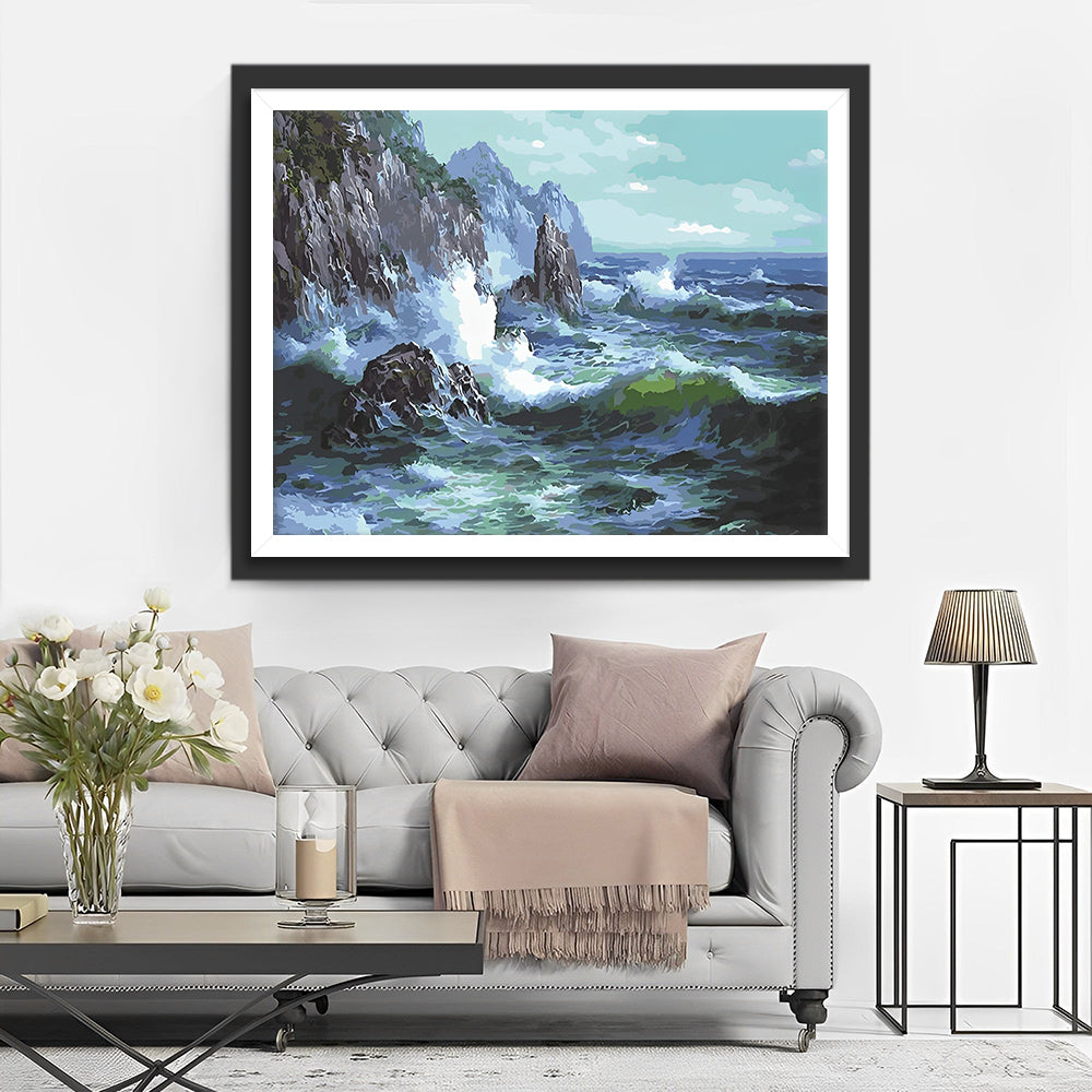 De Zee naast de Kliffen Diamond Painting