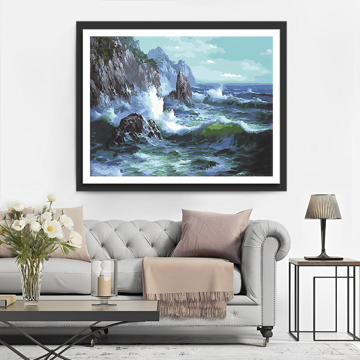 De Zee naast de Kliffen Diamond Painting