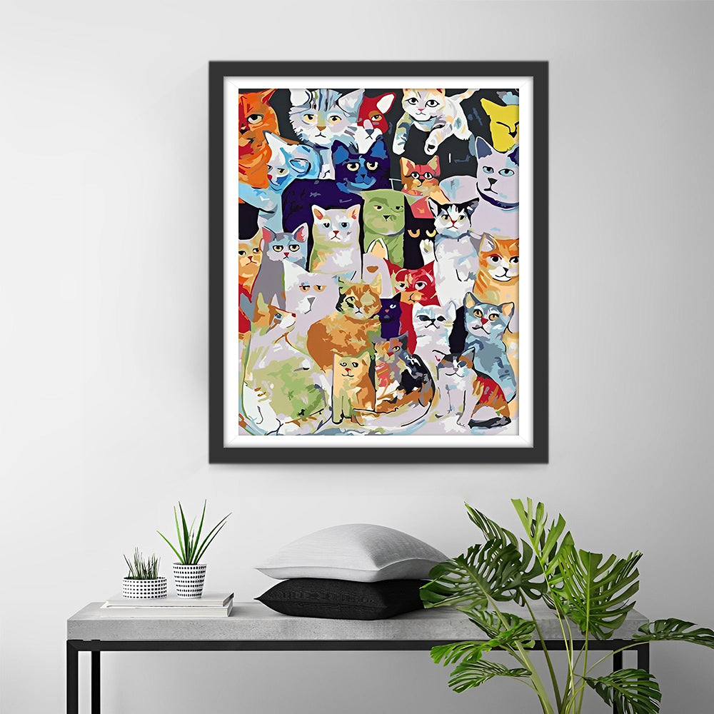 Diverse Cartoon Katten Diamond Painting