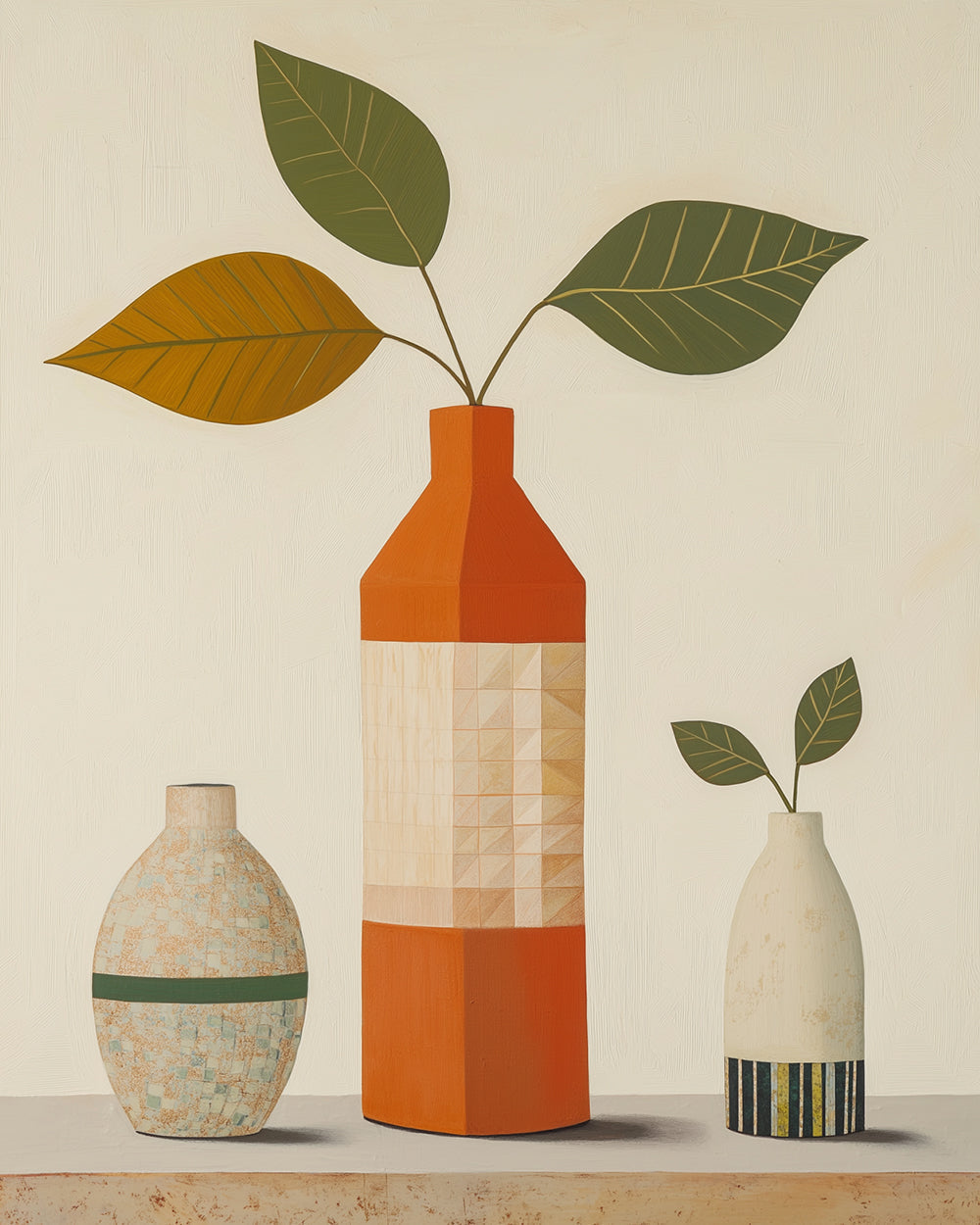 Drie Blaadjes in Flessen Diamond Painting