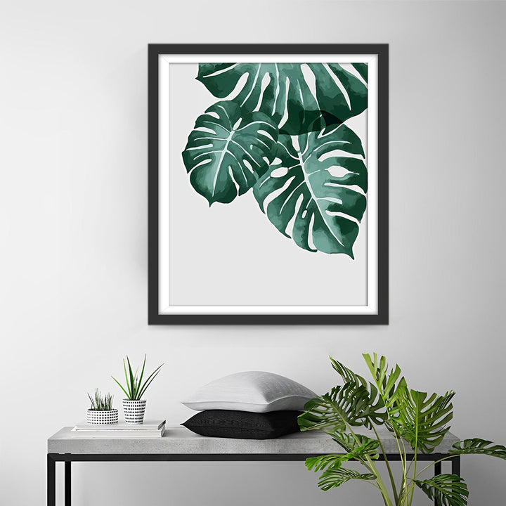 Drie Monstera Bladeren Diamond Painting