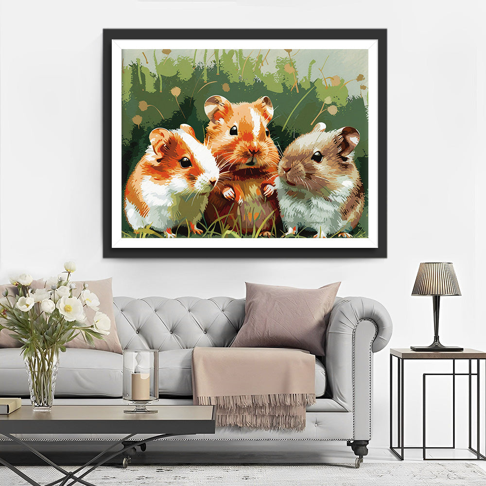 Drie Schattige Hamsters Diamond Painting