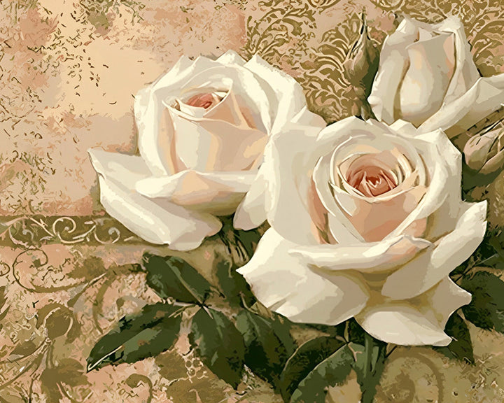 Drie Witte Rozen Diamond Painting