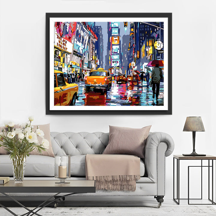 Drukke Stad Nacht Diamond Painting