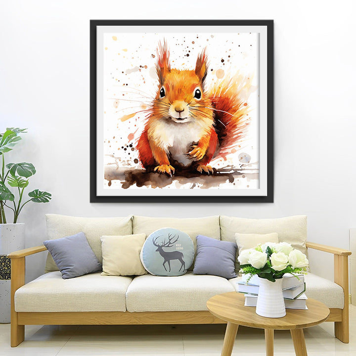 Eekhoorn Zittend op een Tak Diamond Painting