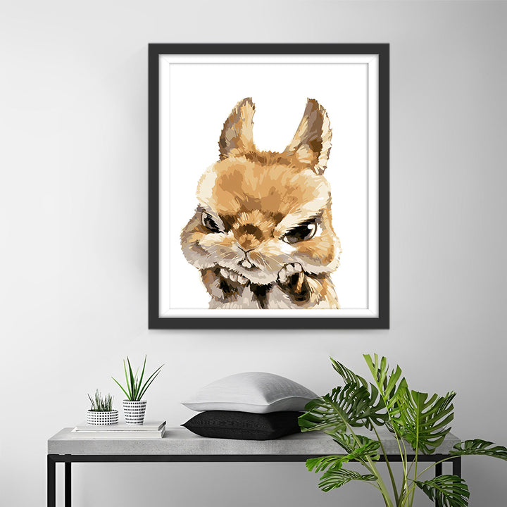 Een Boos Konijntje Diamond Painting